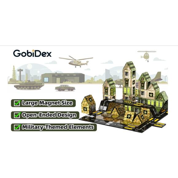 100PCS Army Magnetic Tiles Building Toys, Military Magnetic Blocks STEM Sensory - Picture 3 of 7